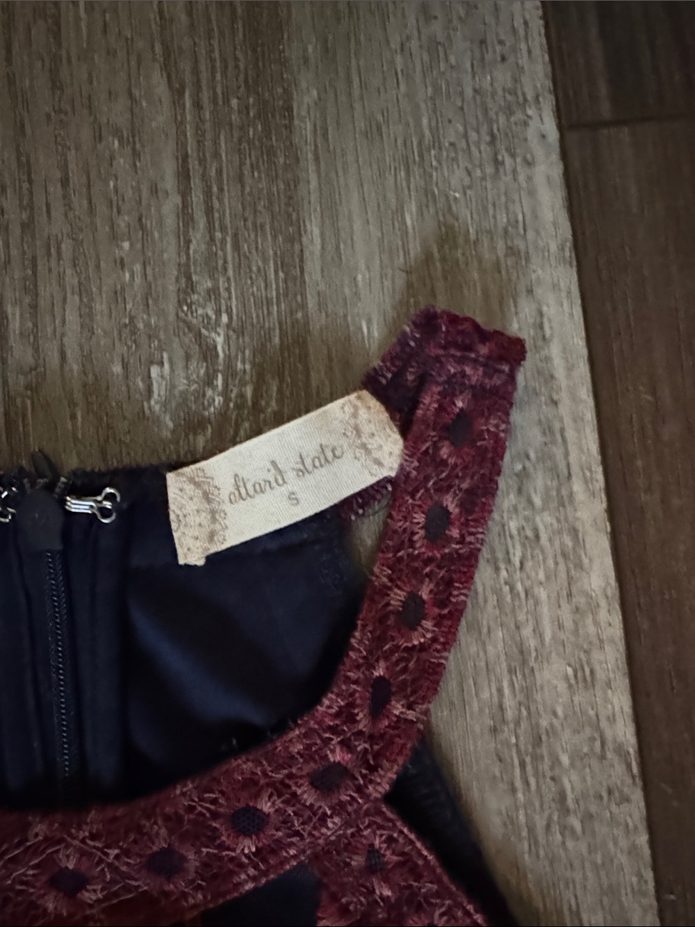 Altar’d State - Embroidered Navy and Burgundy Halter Maxi Dress - Picture 2 of 7